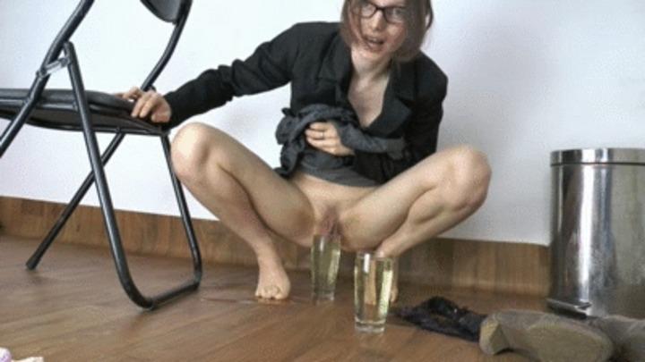 Glasses talking dirty pissing POV